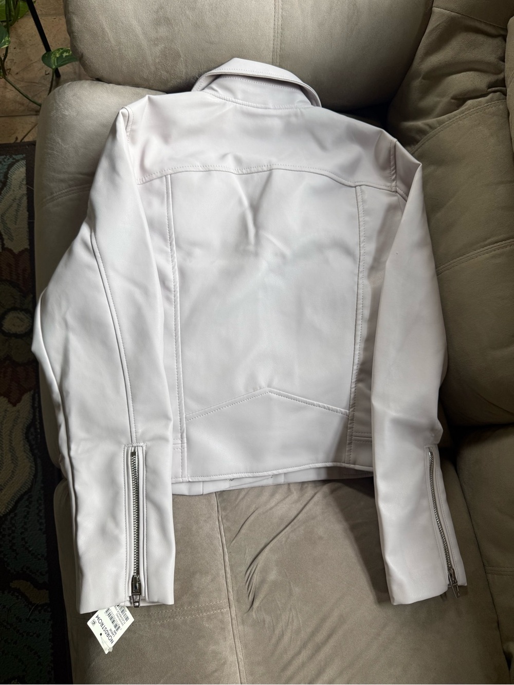 Blank NYC Light Grey Faux Leather Moto Jacket - Picture 2 of 3